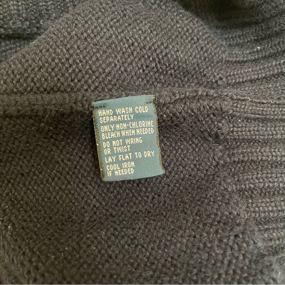 Vintage Polo Ralph Lauren Crewneck Sweater 100% Cotton Navy Red Polo Pony 3LT - Picture 7 of 7